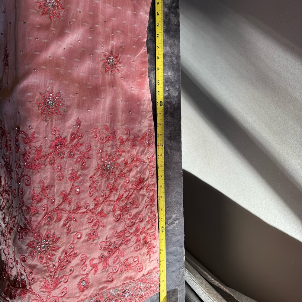 Pakistani/indian Pink embroidered Sequined dress . Hand made - Picture 11 of 16